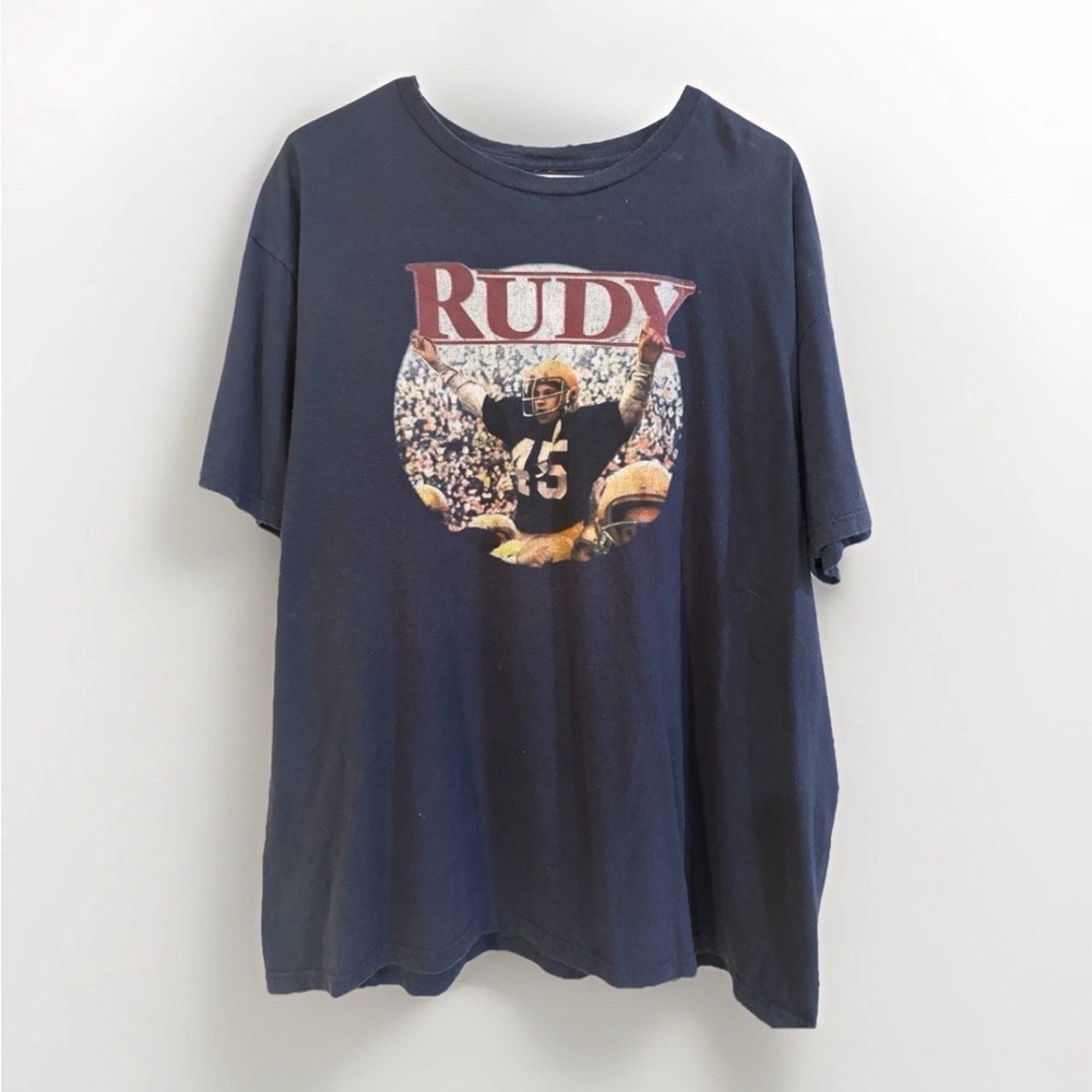 Vintage Notre Dame Rudy Movie Graphic Tee 90s Fighting Irish Movie T Shirt GUC